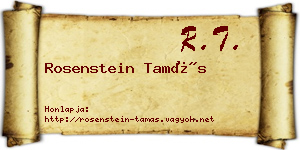 Rosenstein Tamás névjegykártya