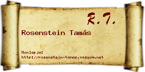 Rosenstein Tamás névjegykártya